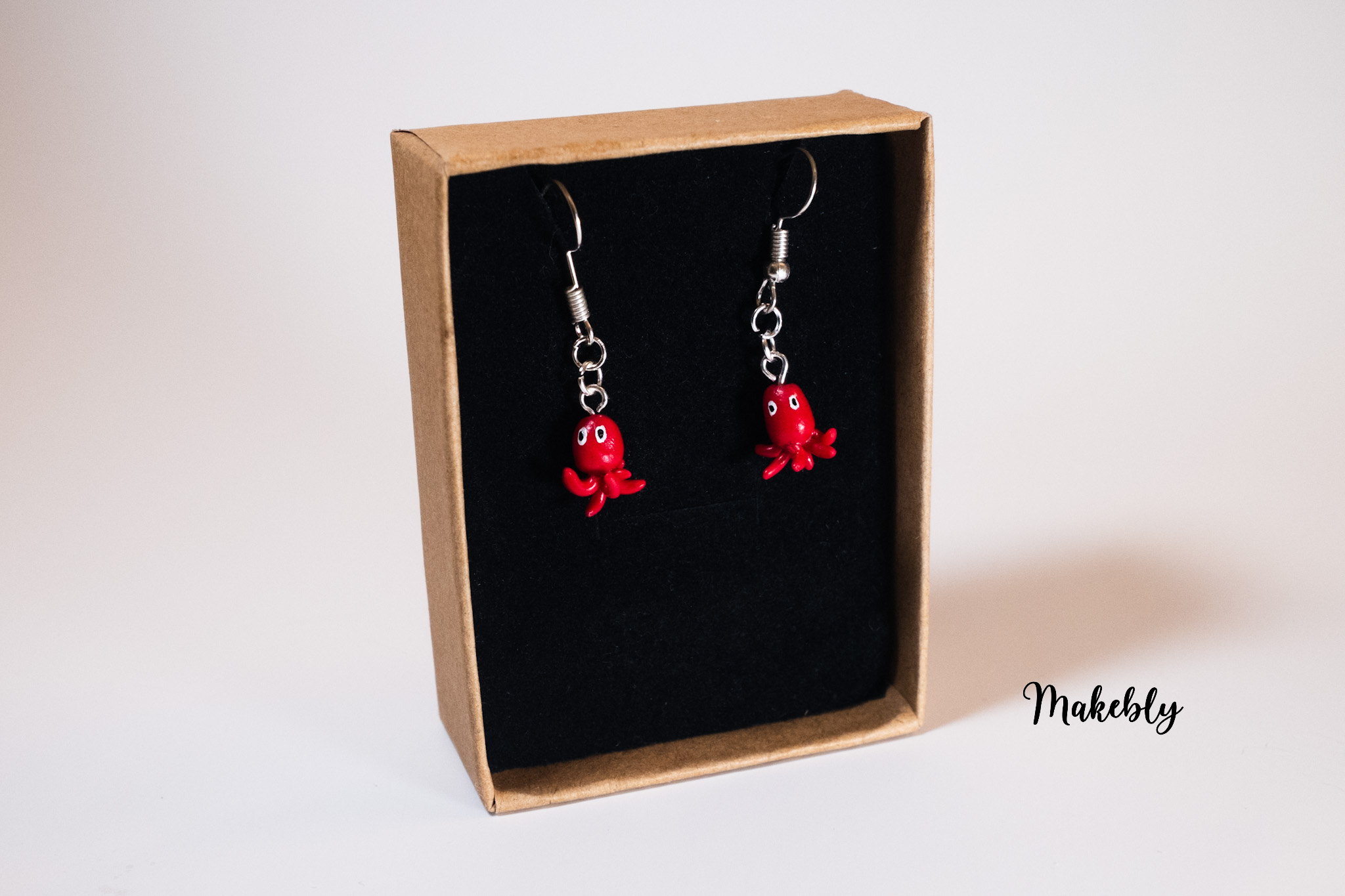 Red Octopus Earrings